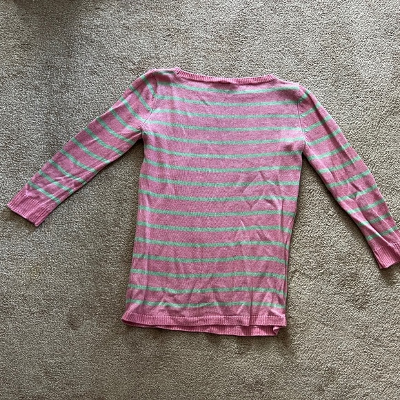 Talbots 3/4 Sleeve Length Lightweight Linen Sweater Size XS Pink and Green - Picture 8 of 8